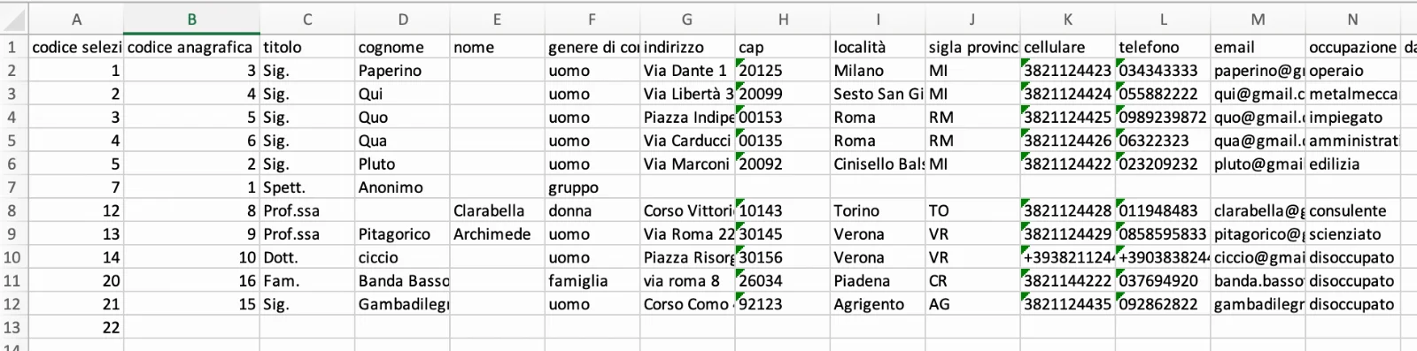 ETS Km. Zero — Excel CRM gratuito per piccoli ETS.